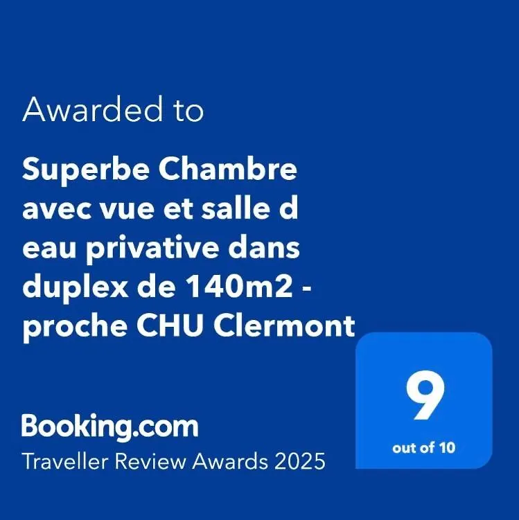 Superbe Chambre Avec Vue Et Salle D Eau Privative Dans Duplex De 140M2 - Proche Chu Clermont Beaumont  0*, Beaumont (Puy-de-Dome)